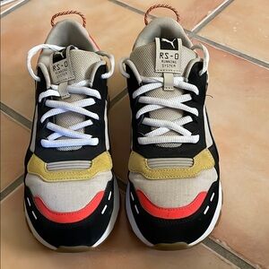 Puma RS-D Sneakers in Black, White, Yellow, and Red